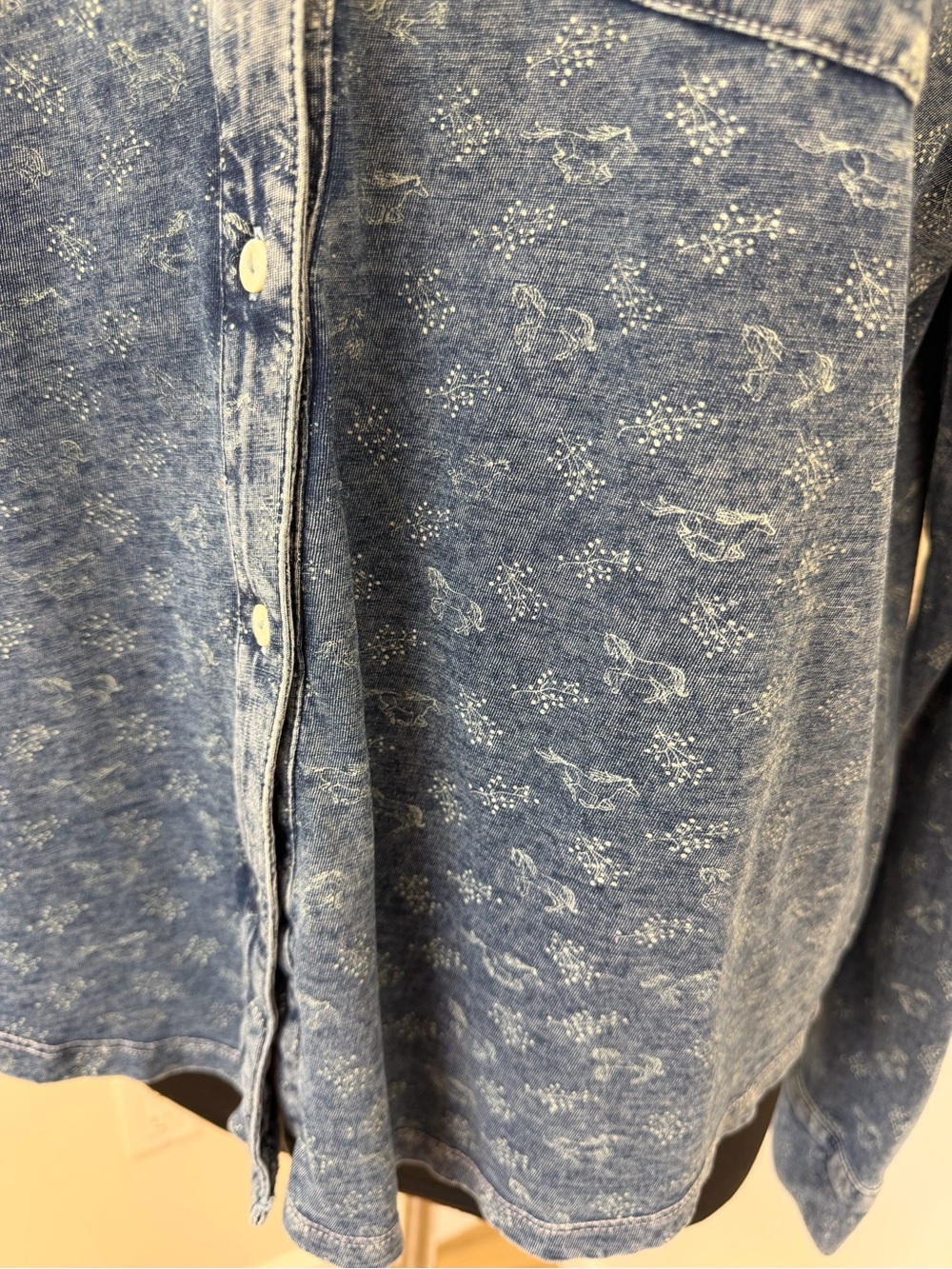 Sundance Horse Washed Indigo Blue Button-Down Shirt Size L - Picture 4 of 11